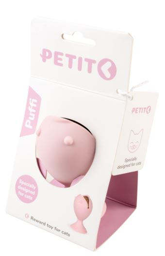 PETIT PUFFI SNACK TOY W/CATNIP BALL PINK
