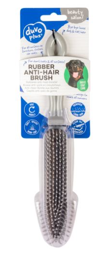 DUVO+ RUBBER ANTI-HAIR BRUSH GREY
