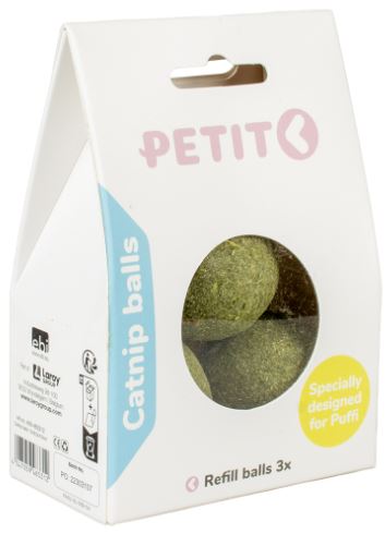 PETIT PUFFI CATNIP BALLS X 3PCS