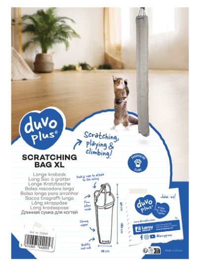 DUVO+ SCRATCHING BAG XL 16X16X180CM GREY