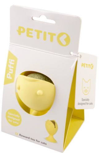 PETIT PUFFI SNACK TOY W/CATNIP BALL YELL