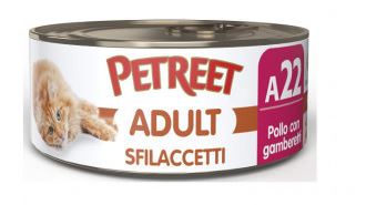 PETREET A22 SFILACCETTI DI POLLO CON GAMBEREtTI 70G