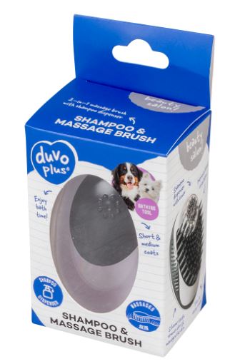 DUVO+ SHAMPOO & MASSAGE BRUSH BLACK