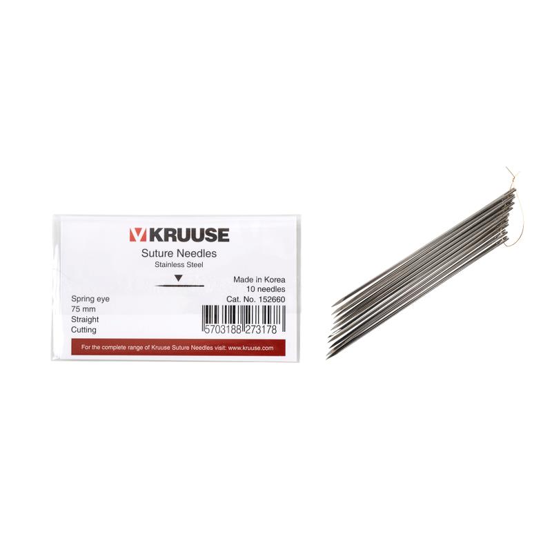 SUTURE NED SPR EYE STRAIGHT 75MM 10PK