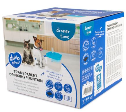 DUVO+ TRANSPARENT WATER FOUNTAIN BLUE/WT