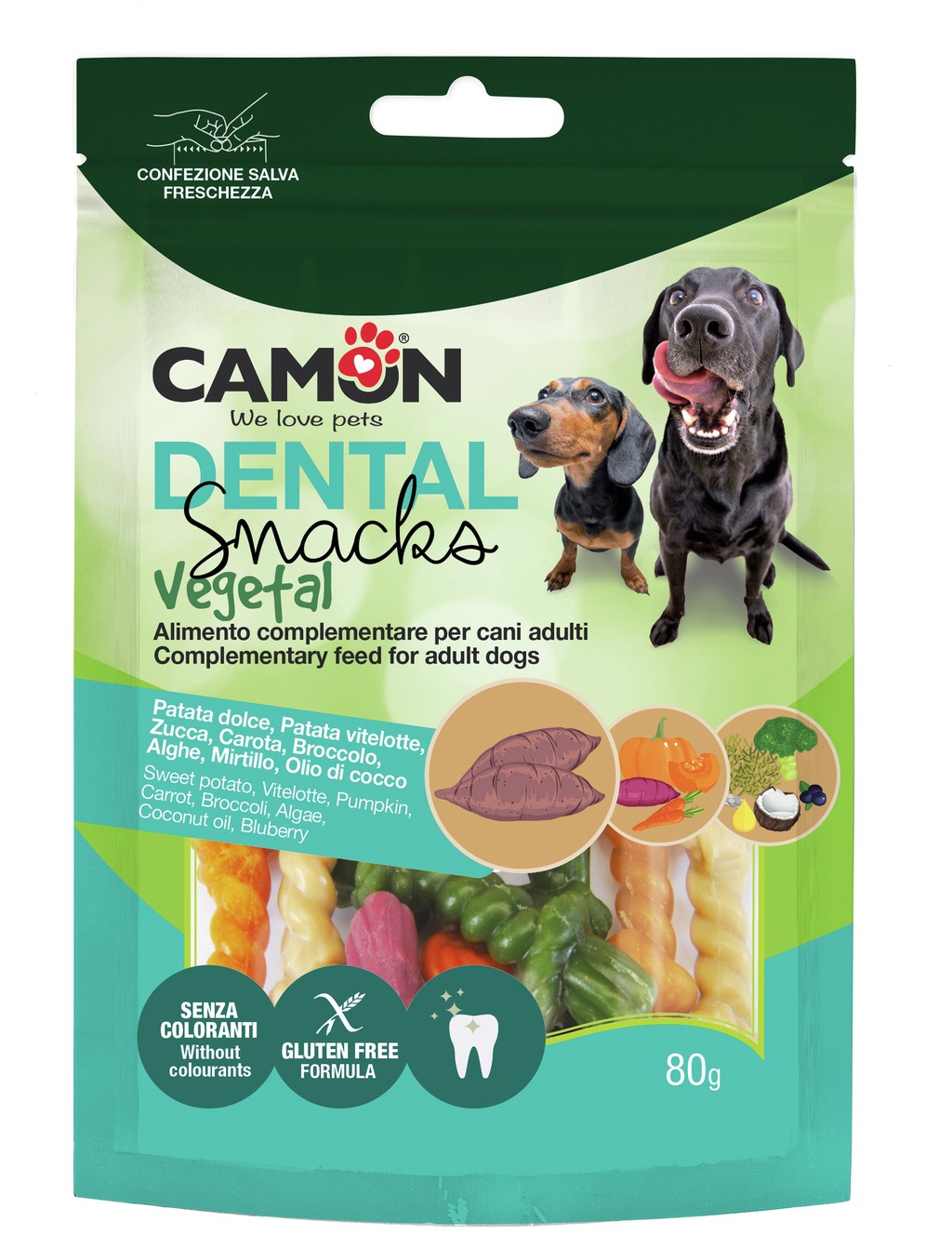 AE367 DENTAL SNACK VEG TWISTED BONE 80G