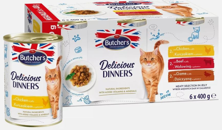 BUTCHER'S DD 6X400G BEEF/CHICKEN/GAME