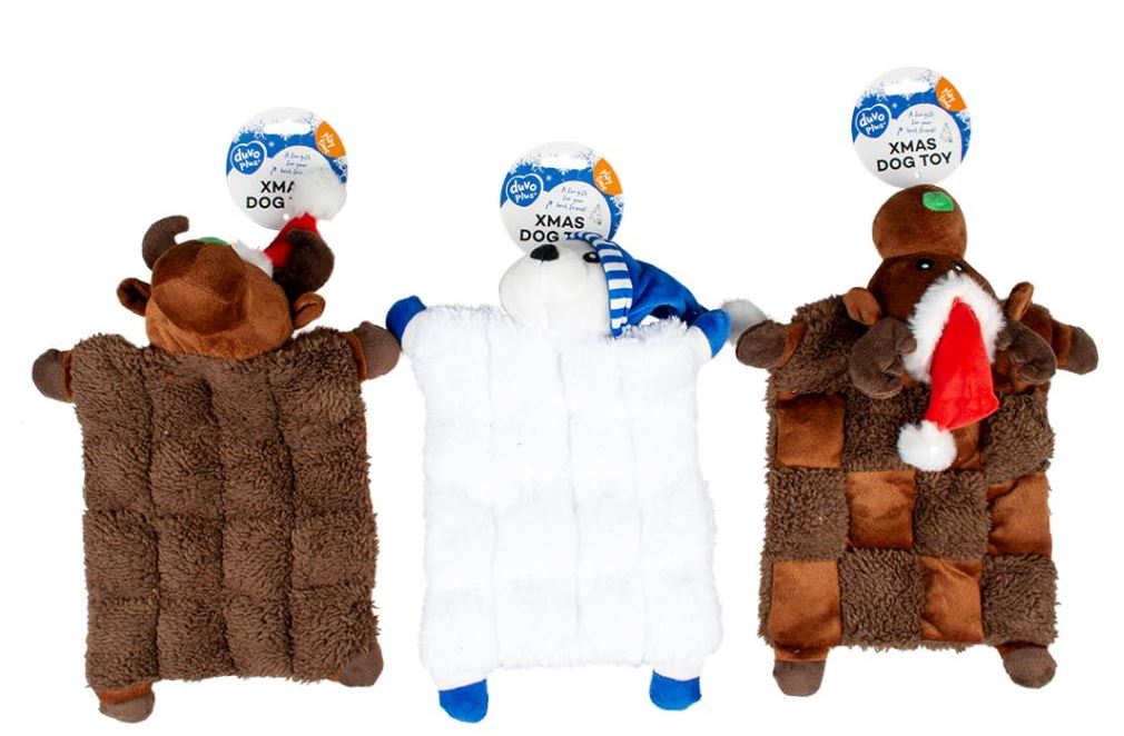 DUVO+ XMAS PLUSH FLAT CUDDLE SQUEAKY