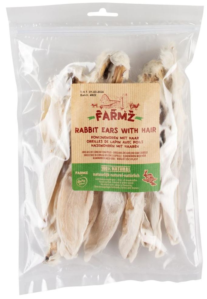 DUVO+ FARMZ RABBIT EARS W/HAIR 100G
