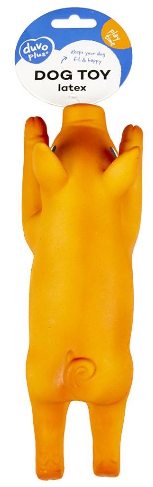 DUVO LATEX SQUEAKING PIG 24CM ORANGE