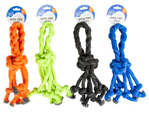 SCOOBY ROPE KNOT W/LOOP MIXED COLOURS