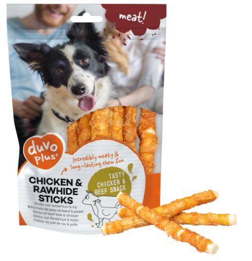 DUVO+ MEAT! CHICKEN & RAWHIDE STICKS 400 GR