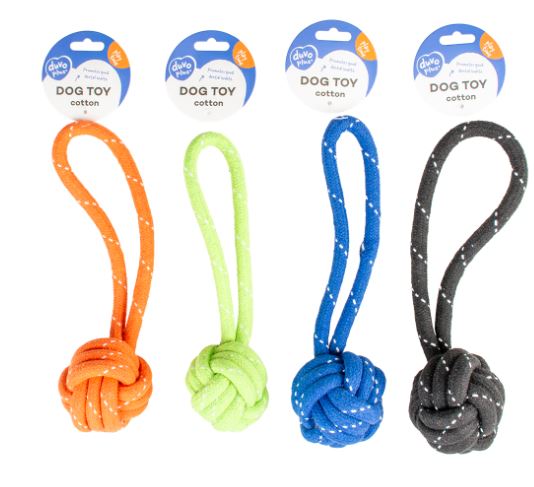 SCOOBY ROPE DUMMY BALL W/LOOP MIX COLOUR