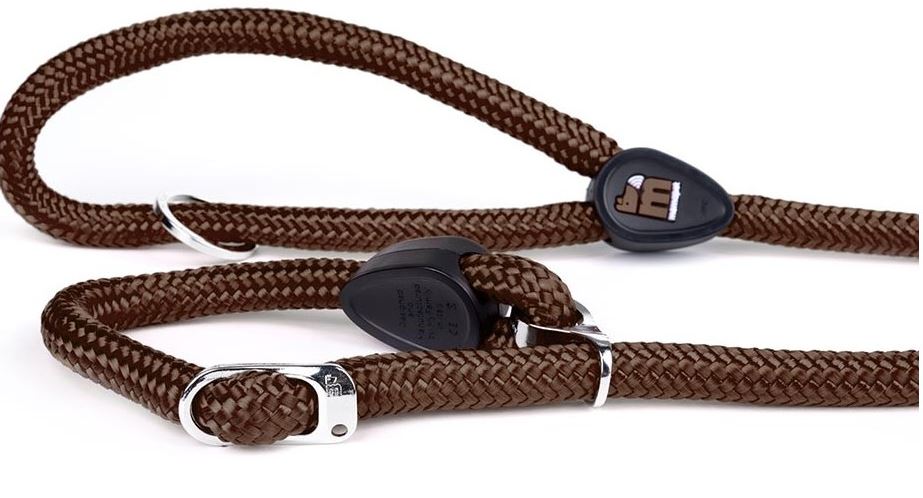 NO PULL LEASH BROWN NYLON MM 8 -SMALL