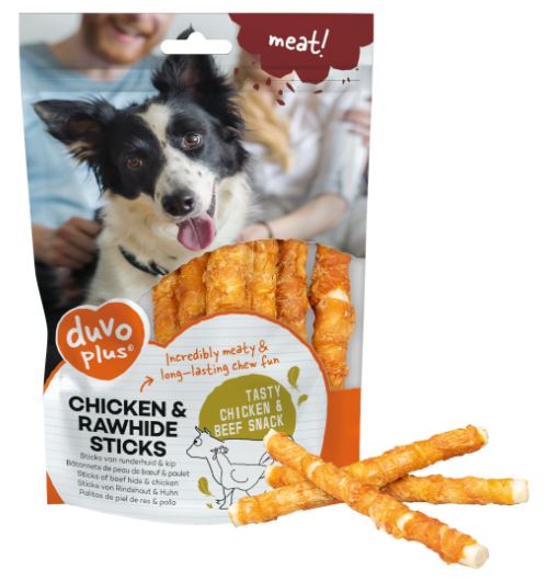 DUVO+ MEAT! CHICKEN & RAWHIDE STICKS 100 GR