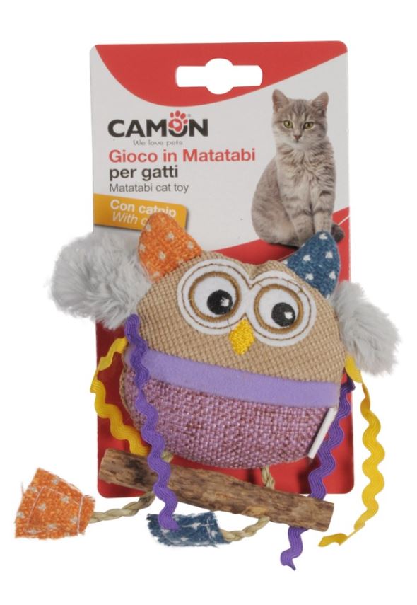 AG117 OWL CAT TOY W/CATNIP 15CM
