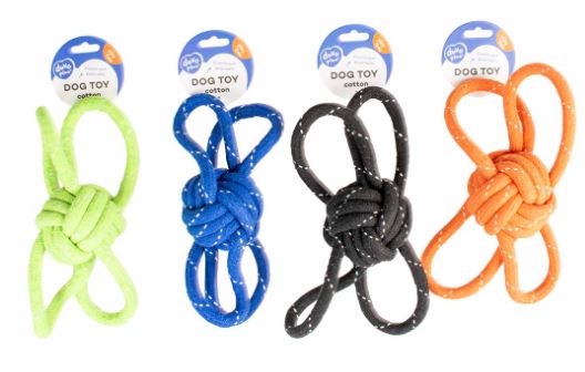 SCOOBY ROPE BALL W/4 LOOPS MIXED COLOURS