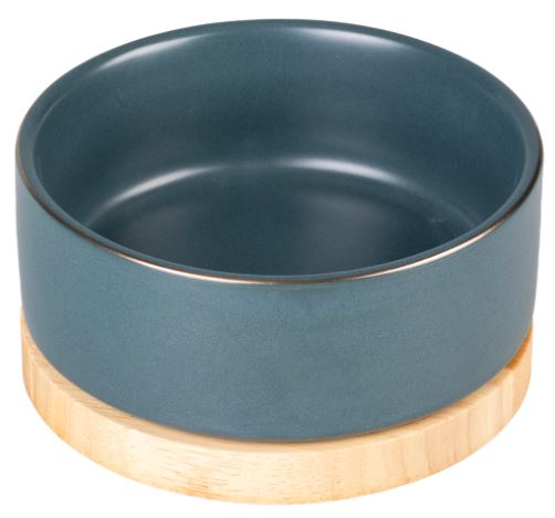 DUVO+ FEEDING BOWL TIMBER 450ML BLUE