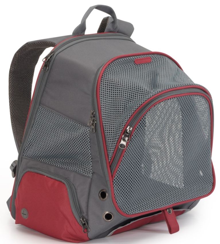 CA663 BACKPACK GREY/BURGUNDY 34X22X42CM