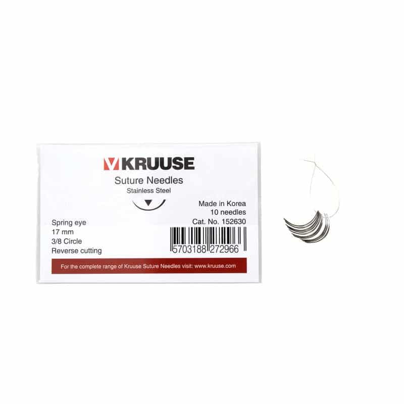 SUTURE NEEDLE SPRING EYE 17MM 10PK