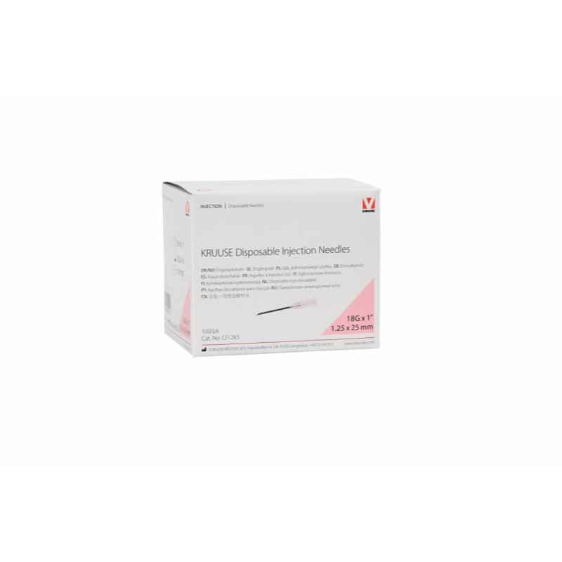 KRUUSE DISP. NEEDLES 18G X 1''PINK 100PC