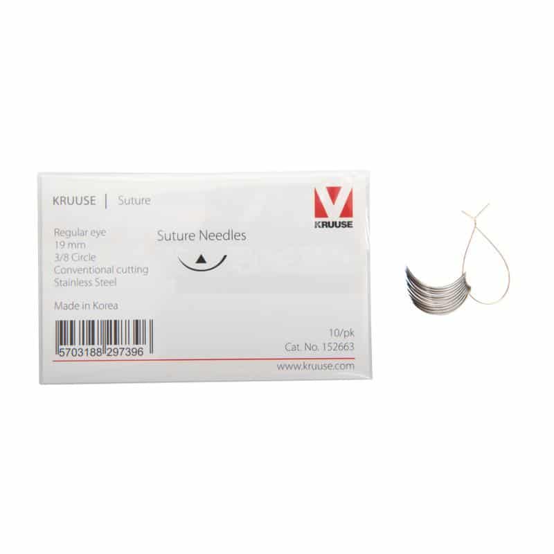 SUTURE NEEDLE REG EYE 3/8 CIRC 49M 10PK