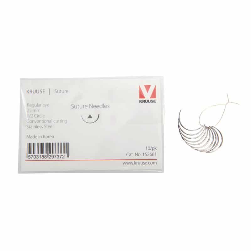 SUTURE NED REG EYE3/8CIR CON25MM 10 PCK