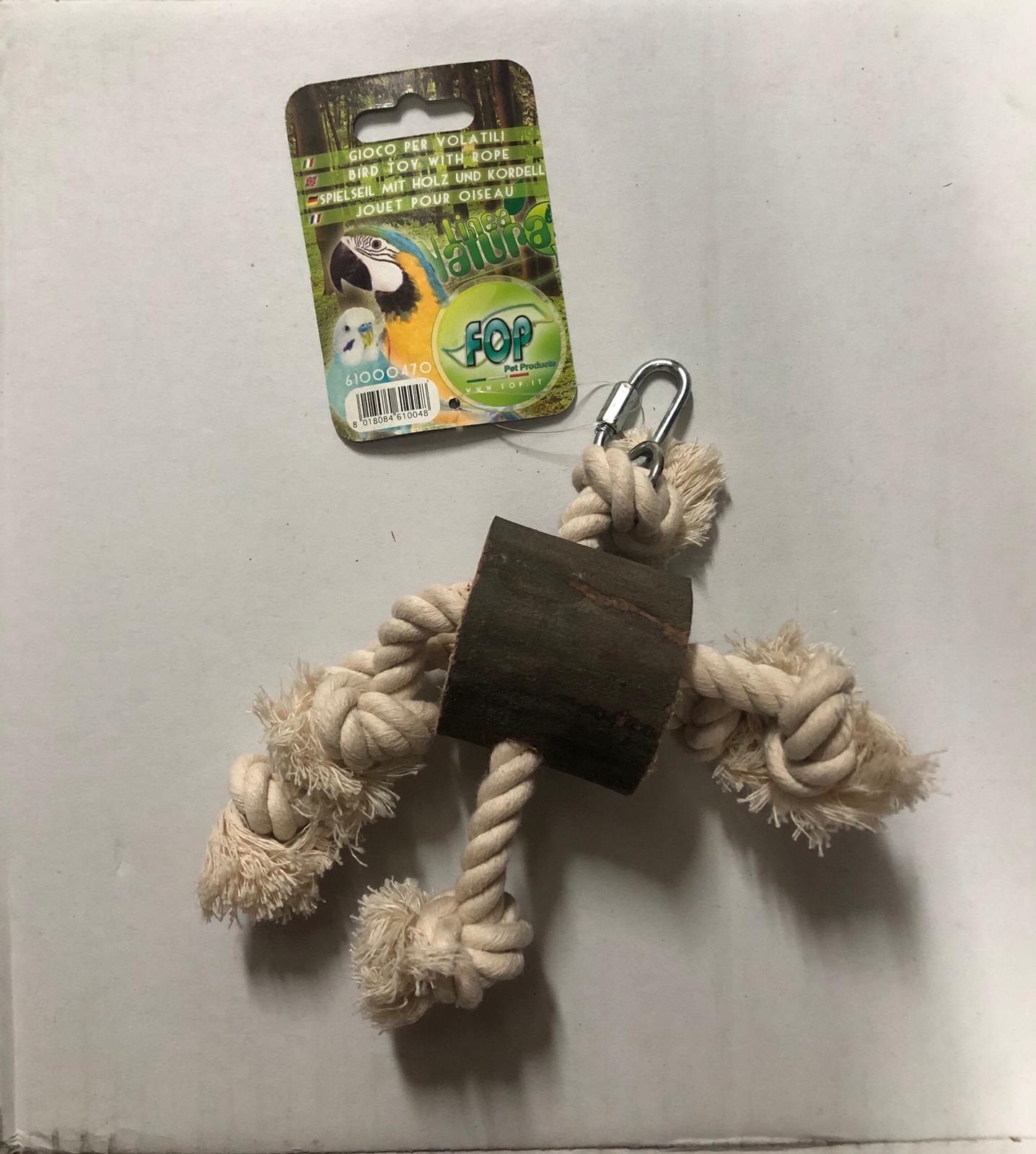 PARROT TOY WOOD AND CORD 61000470
