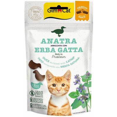 GIMCAT CRUNCHY SNACKS DUCK & CATNIP 50G