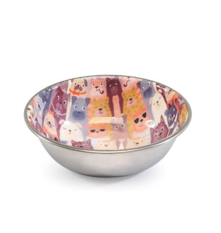 C058/3 STAINLESS STEEL BOWLS FUNNY DOGS 950ML