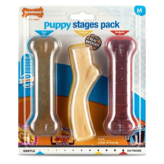 NYLABONE PUPPY CHEW STAGES M 3PCS