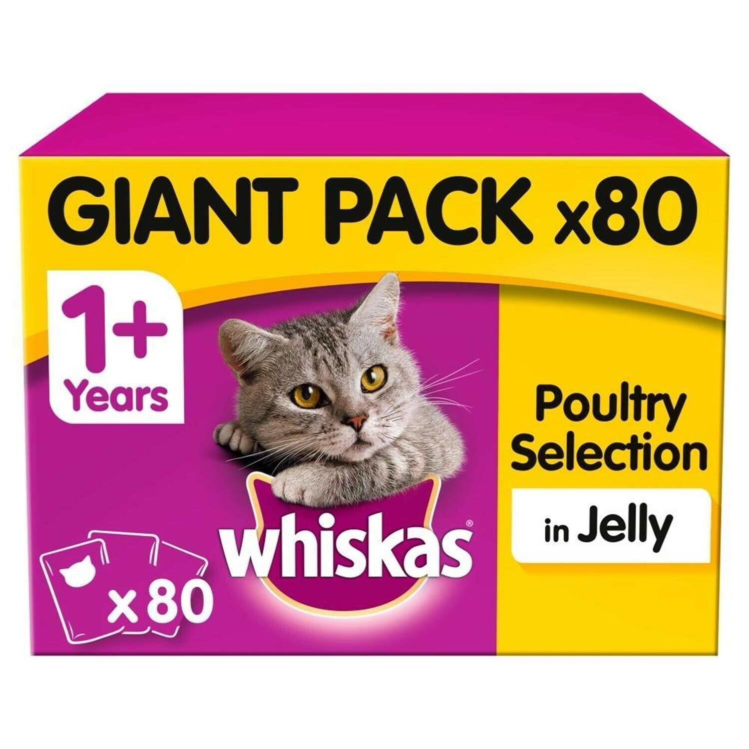 WHISKAS POUCHES 80 PACK