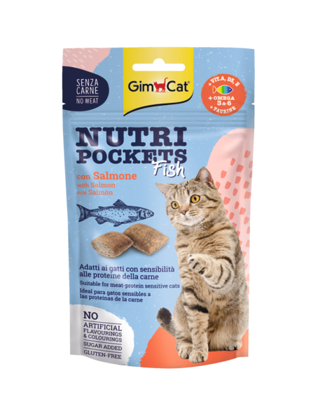 GIMCAT NUTRIPOCKETS FISH W/SALMON 60G