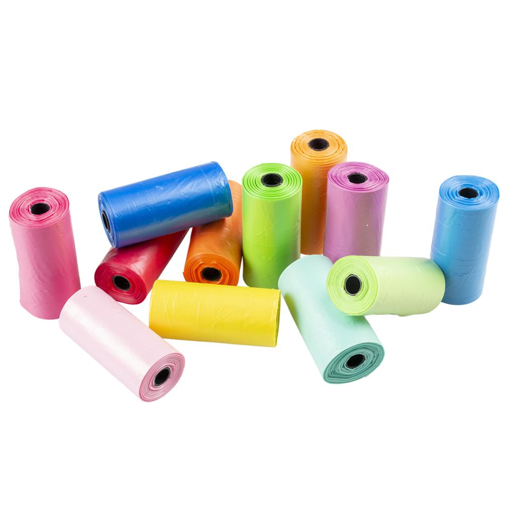RAINBOW POO BAGS X 8 ROLLS X 20 BAGS