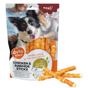DUVO+ MEAT! CHICKEN & RAWHIDE STICKS S 400G