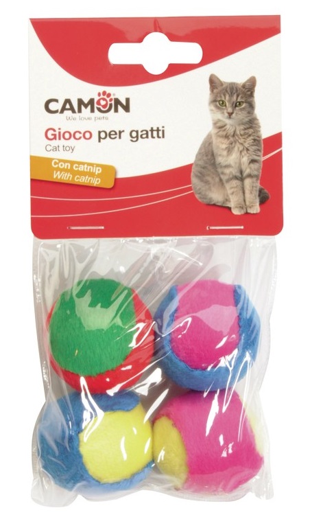 CAT BALLS W/CATNIP X 4PCS