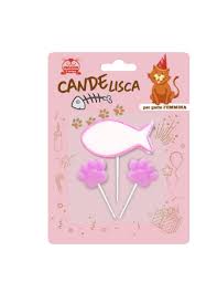 FISH / PAW CANDLES PINK