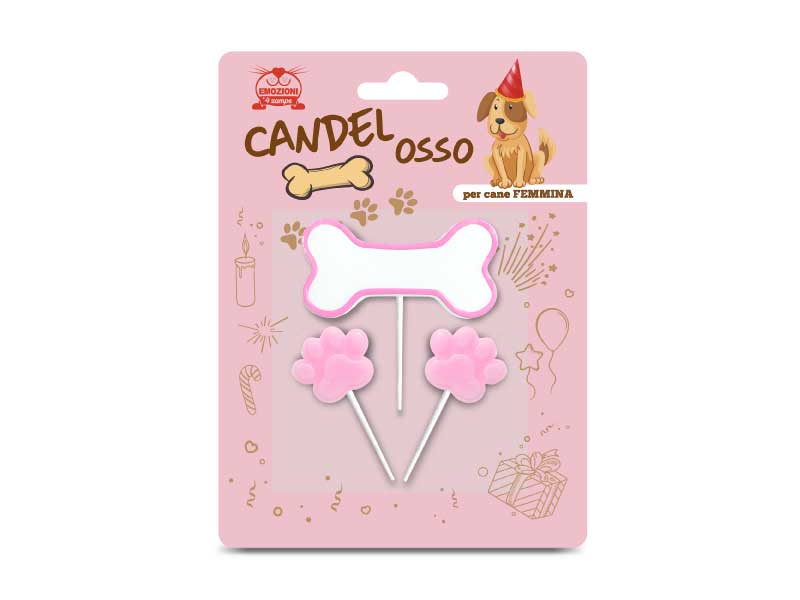BONE / PAW CANDLES PINK