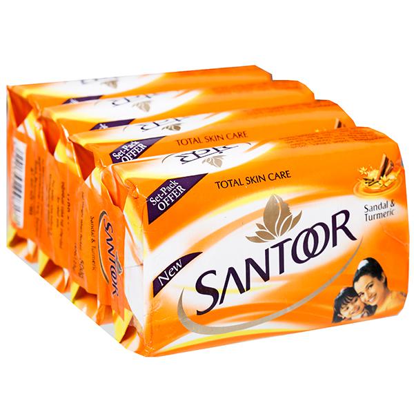 Santoor Sandal \u0026 Turmeric soap 4 Pack