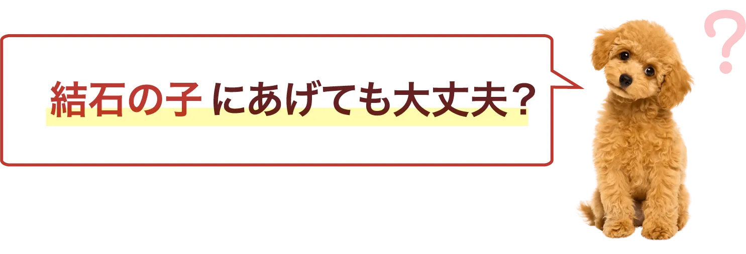 結石の子にあげても大丈夫？