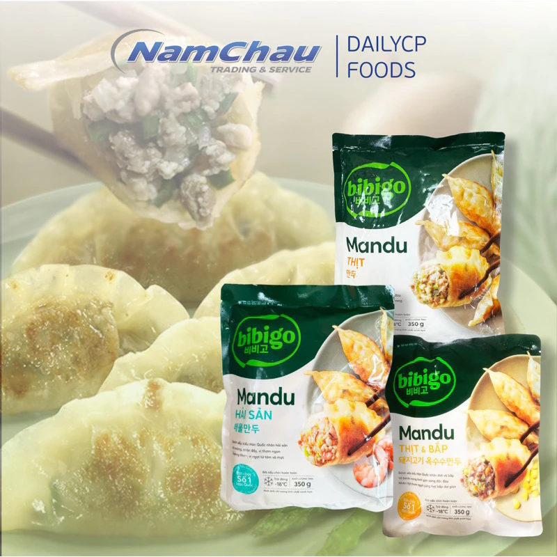 Bánh xếp Mandu CJ Food Bibigo 350g (Thịt và bắp) [Giao hàng hỏa tốc HN]