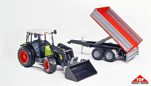 BRUDER TRATTORE CLAAS C/CARRO E BENNA 02112 BRUDER