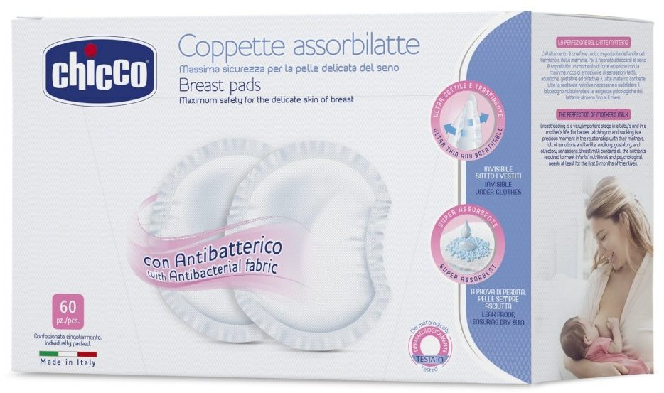 COPPETTE DISCHETTI PZ. 60 ASSORBILATTE 61773 ARTSANA CHICCO