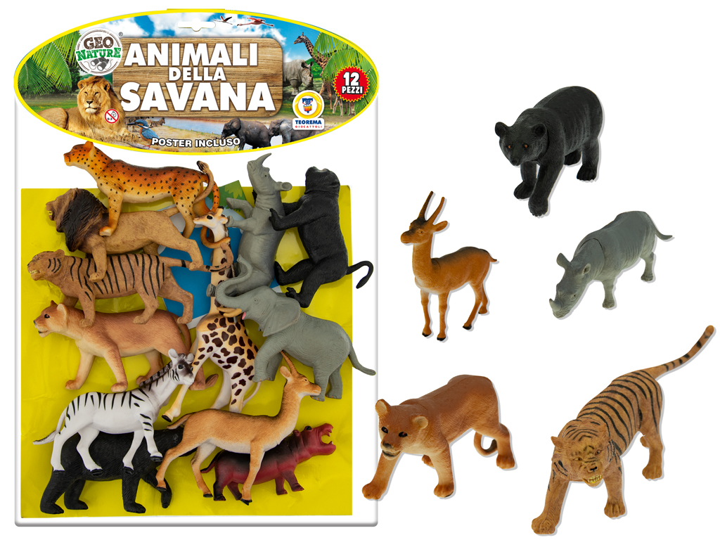 BUSTA ANIMALI ZOO GIUNGLA 12PZ. 70305 TEOREMA