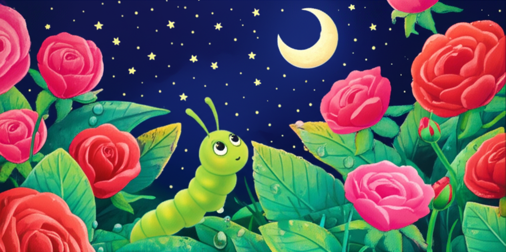 Illustration of Once upon a time, in a garden filled with sparkling dewdrops and sweet-smelling ...