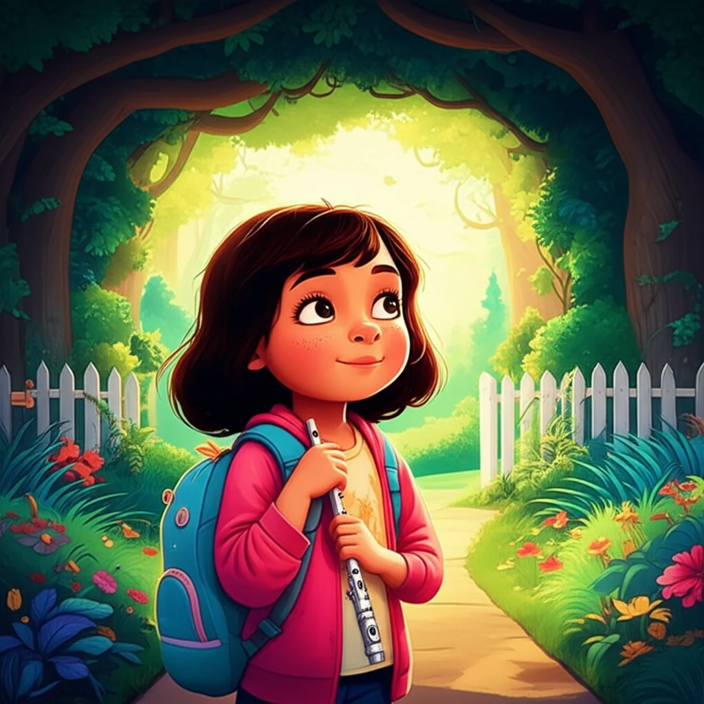 Illustration of Tanishka, a bright girl from sunny California who loved science and fairy tales,...