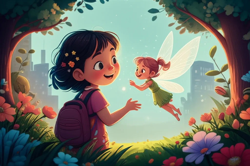 Illustration of A Cristina, uma menina muito curiosa que adora música, vivia numa cidade grande ...