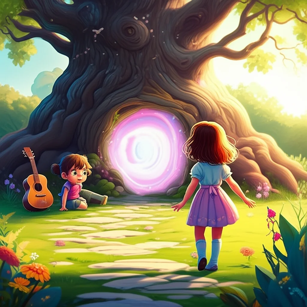 Illustration of Cristina and her best friend, Lily, loved playing in Cristina's backyard. One su...