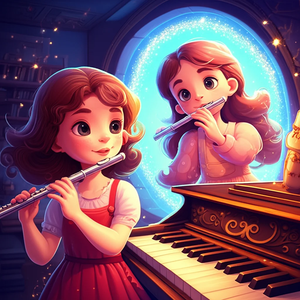Illustration of Cristina and her best friend, Lily, loved spending time in the music room. One s...