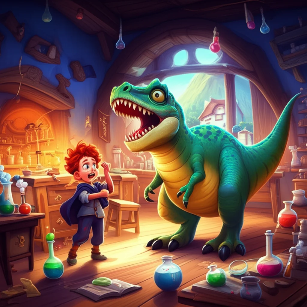 Illustration of Sam, a bright young apprentice wizard in a little village near the French Alps, ...